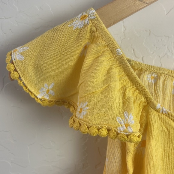 5 for $25 🌈Self Esteem yellow flowy top with ruffle straps girls size M 10/12 - Picture 6 of 8